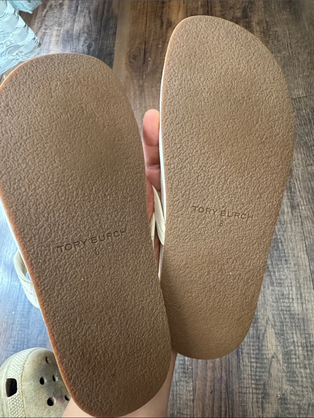 Tory Burch white  Logo Thong Sandals